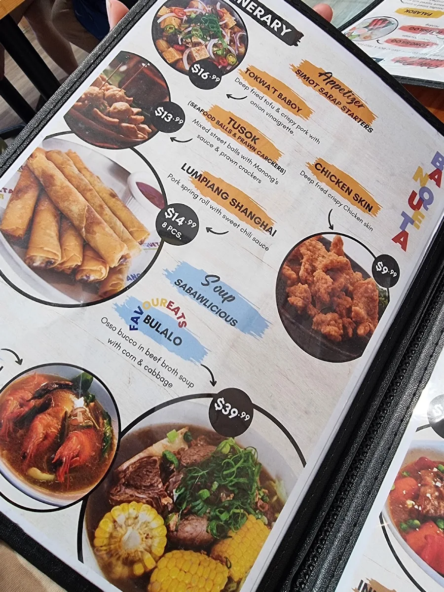 Menu, Banqueta