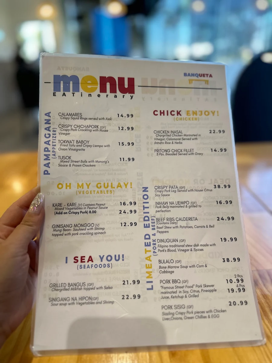 Menu, Banqueta