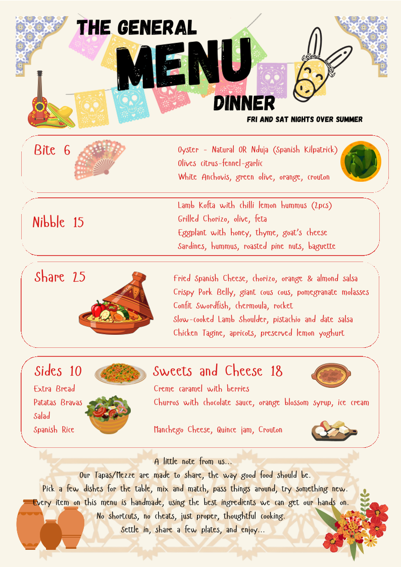 Menu, The Silverleaves Cafe and General Store