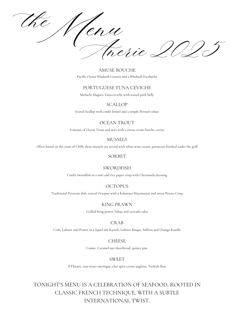Menu, The Silverleaves Cafe and General Store