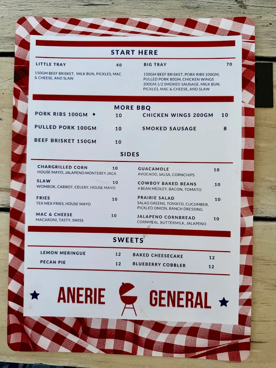 Menu, The Silverleaves Cafe and General Store