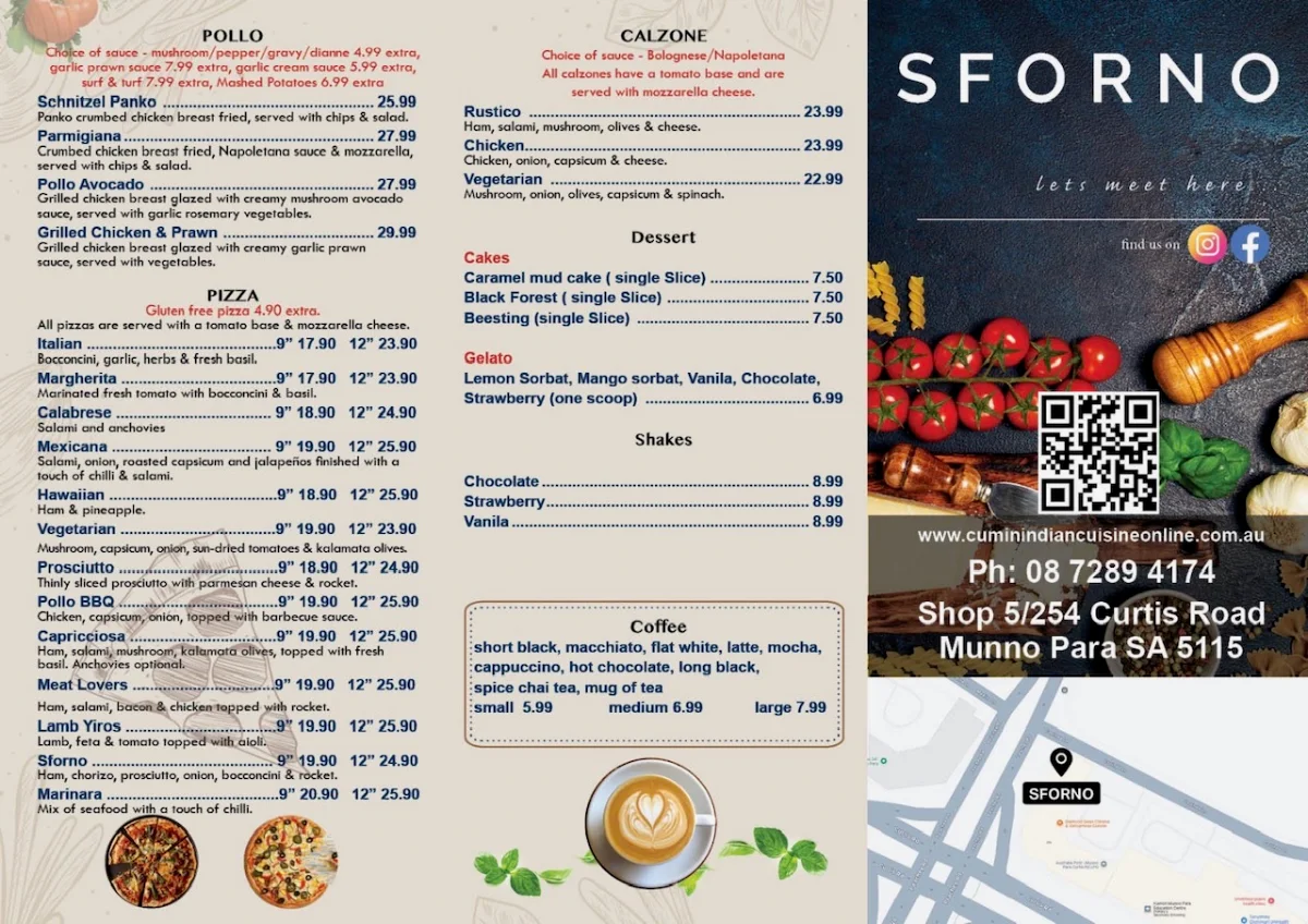 Menu, SFORNO