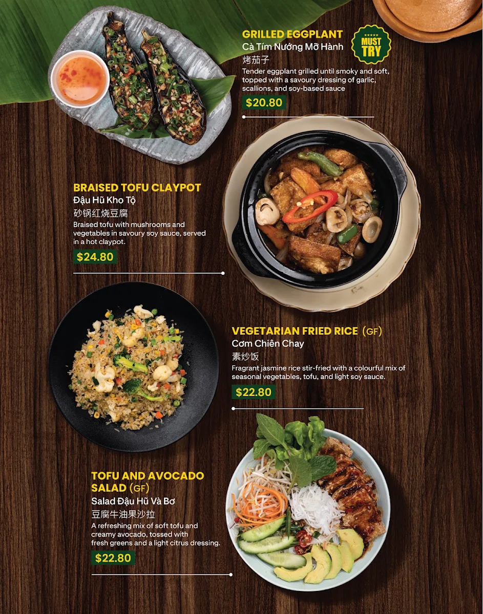 Menu, Tre Viet Restaurant