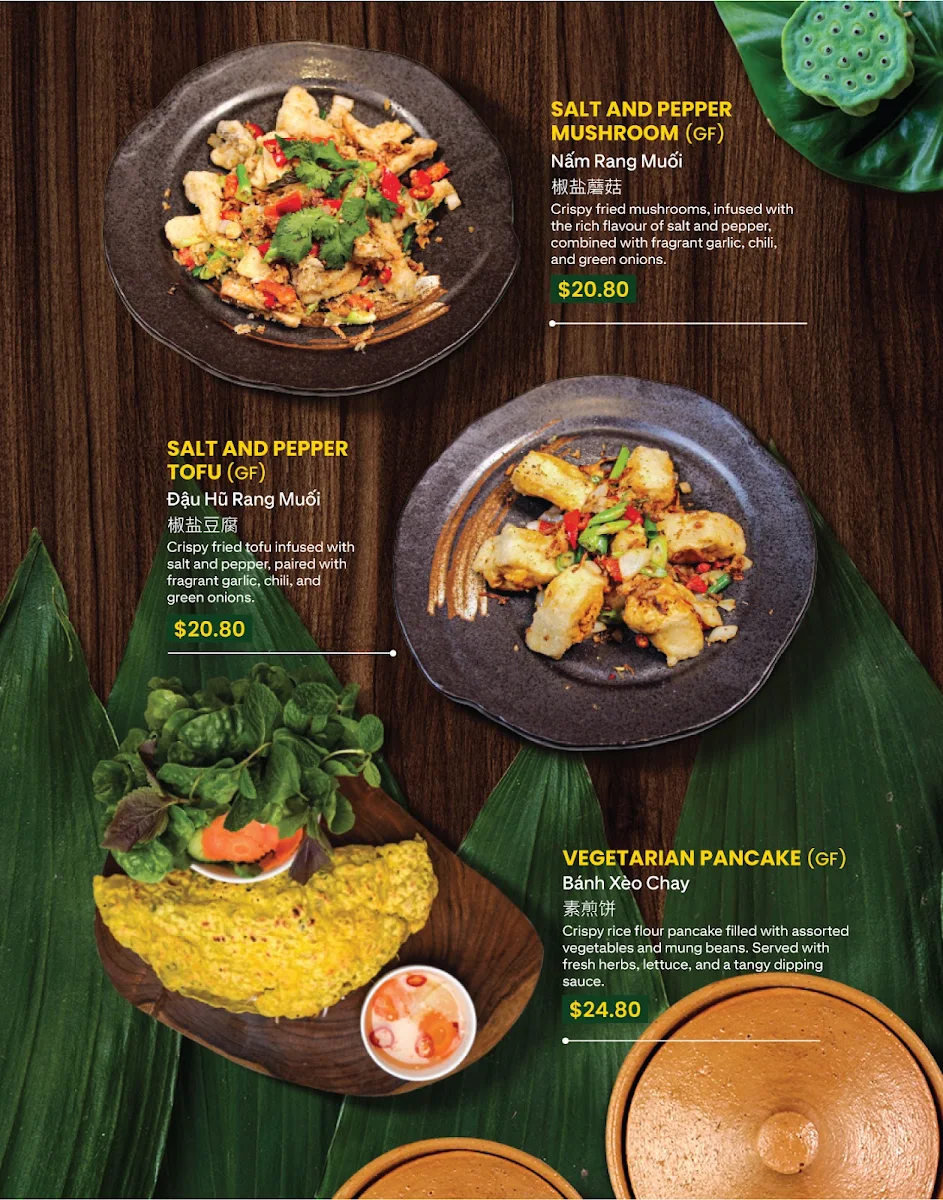 Menu, Tre Viet Restaurant