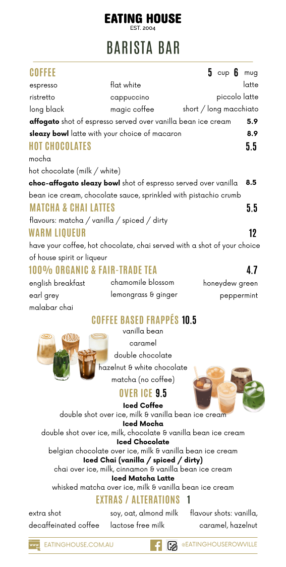 Menu, Eating House