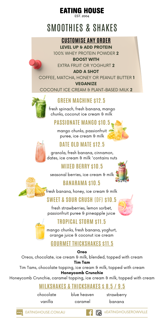 Menu, Eating House