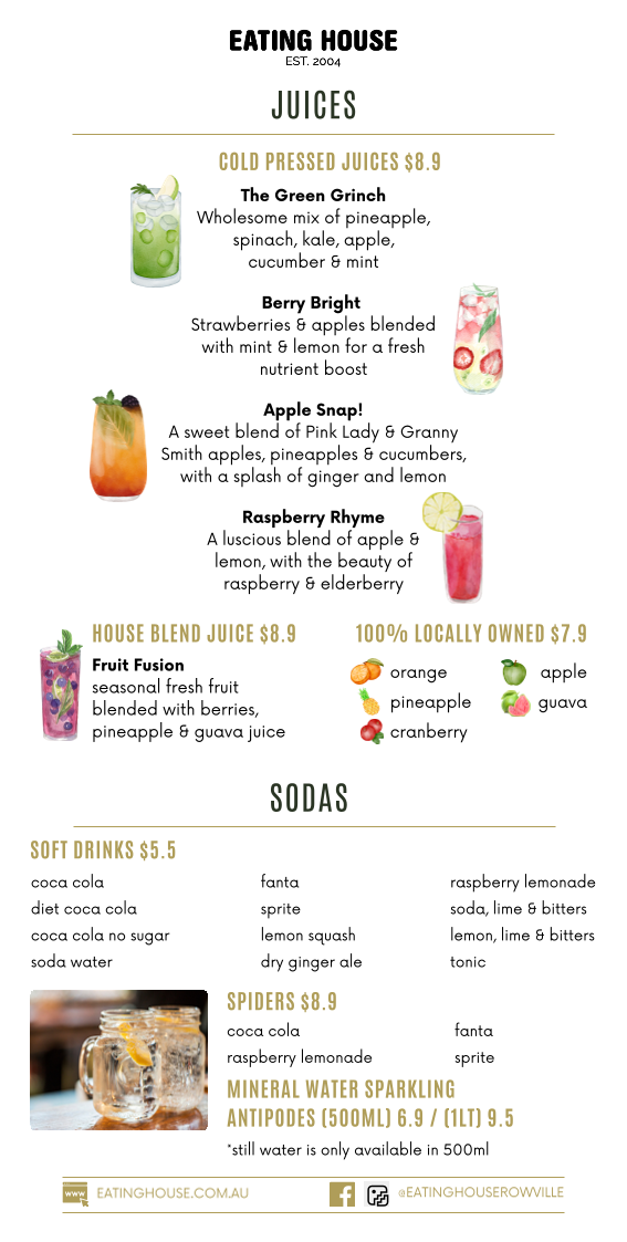 Menu, Eating House