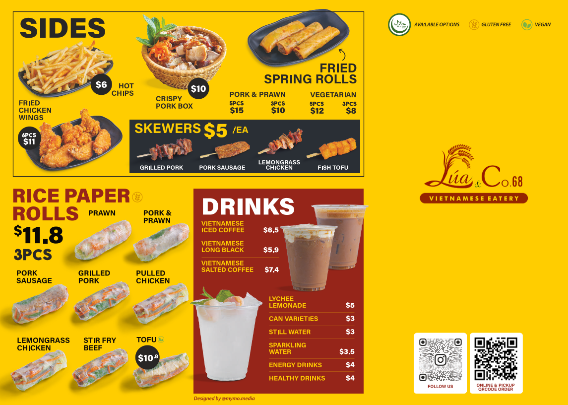 Menu, Lua & Co.68 (Darling Park)