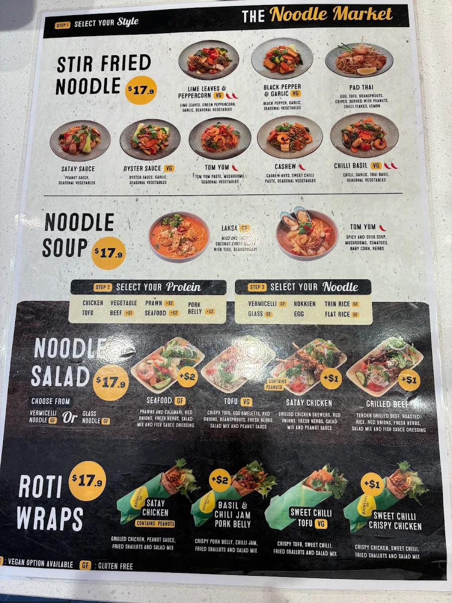 Menu, Thailander