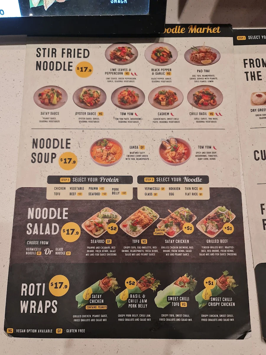 Menu, Thailander