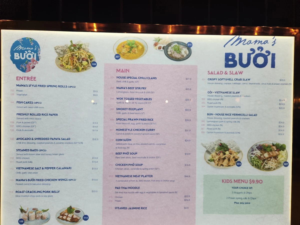 Menu, Thailander