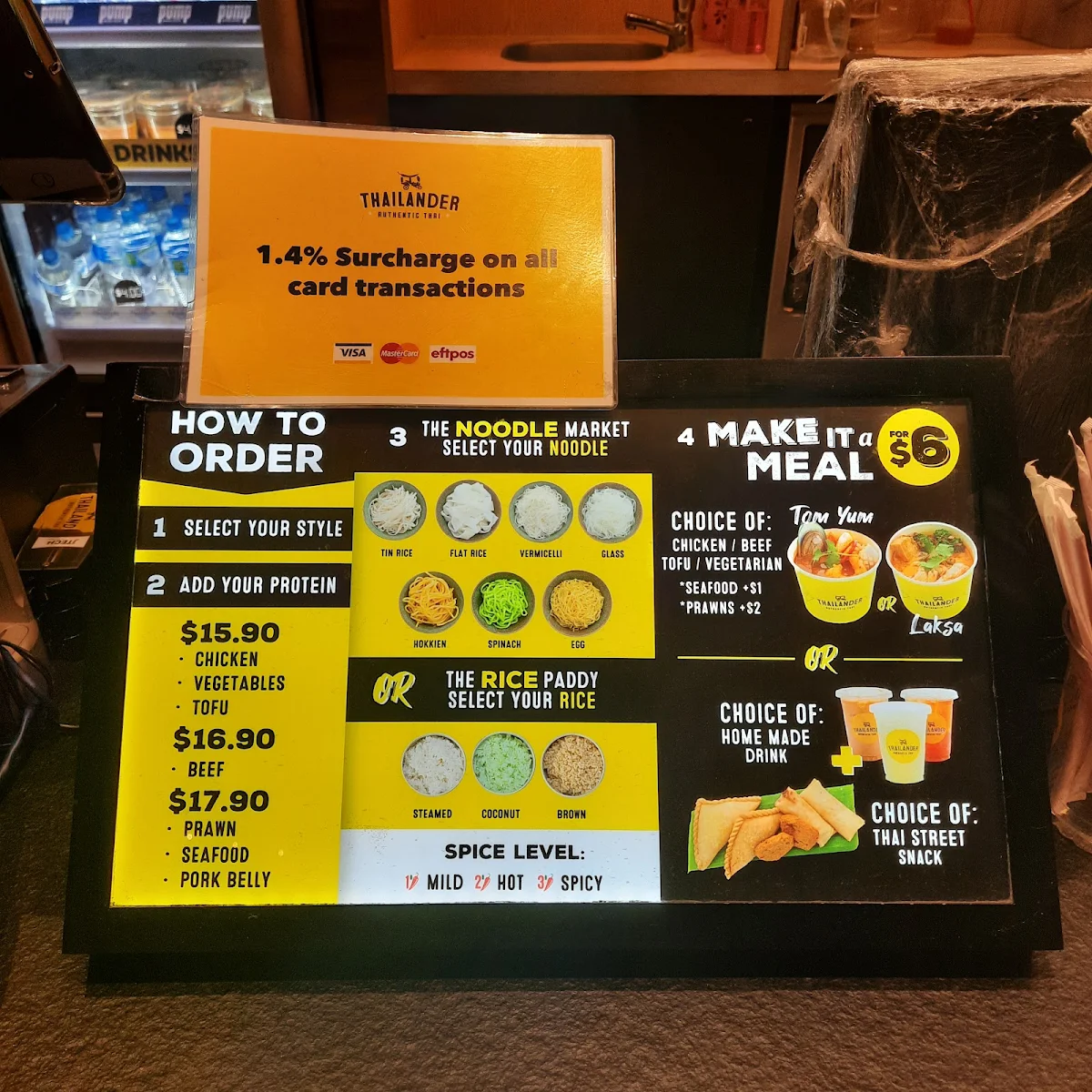 Menu, Thailander