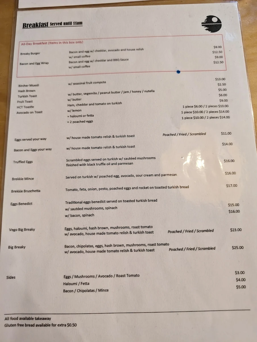 Menu, Death Star Canteen