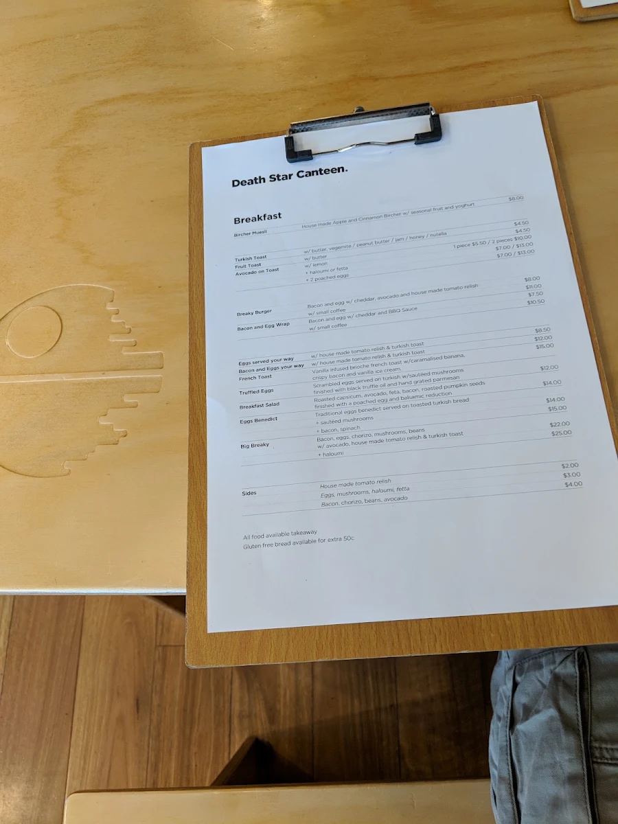 Menu, Death Star Canteen