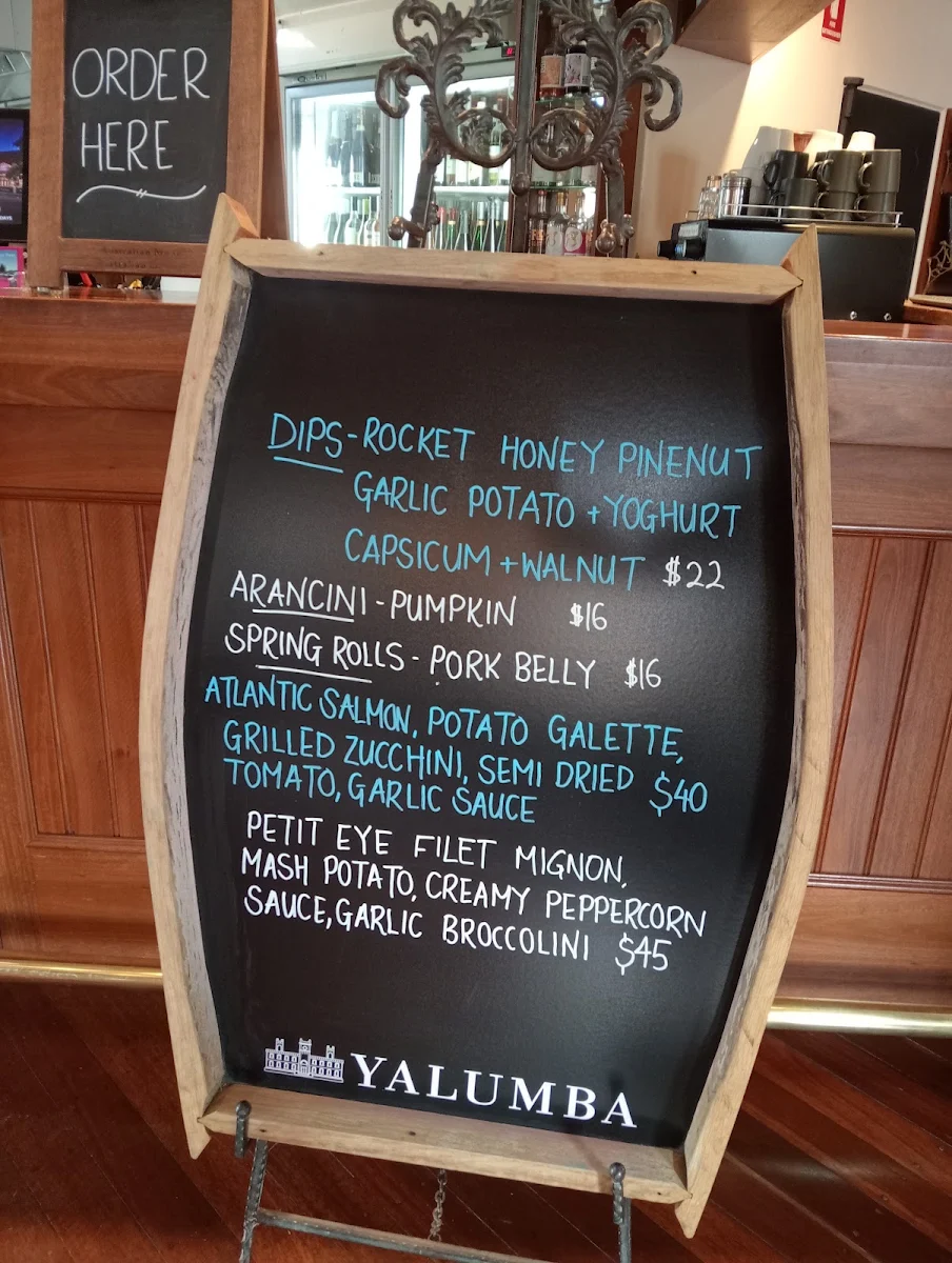 Menu, Wanera Wine Bar