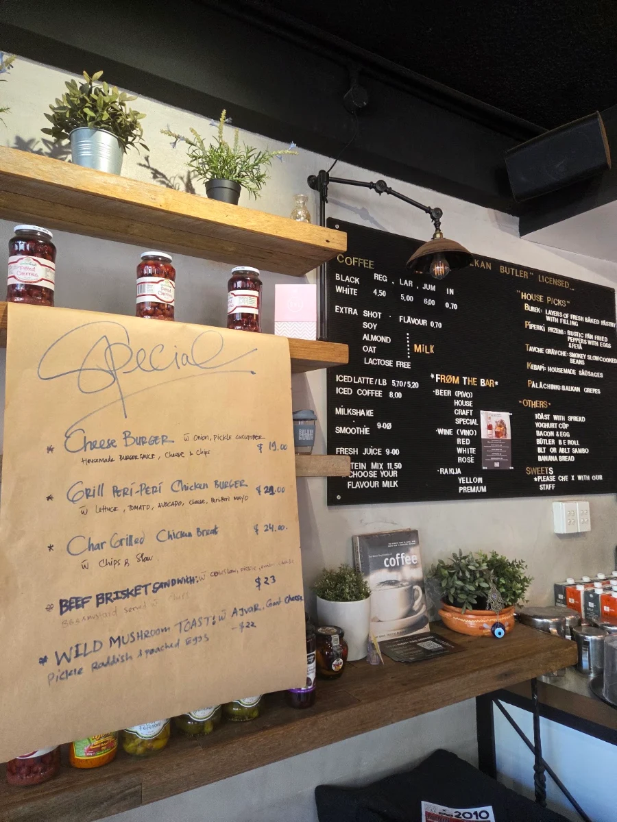 Menu, The Balkan Butler