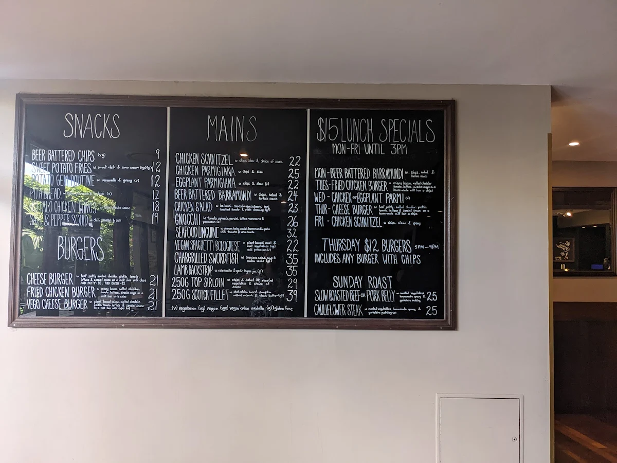 Menu, Iron Duke Hotel