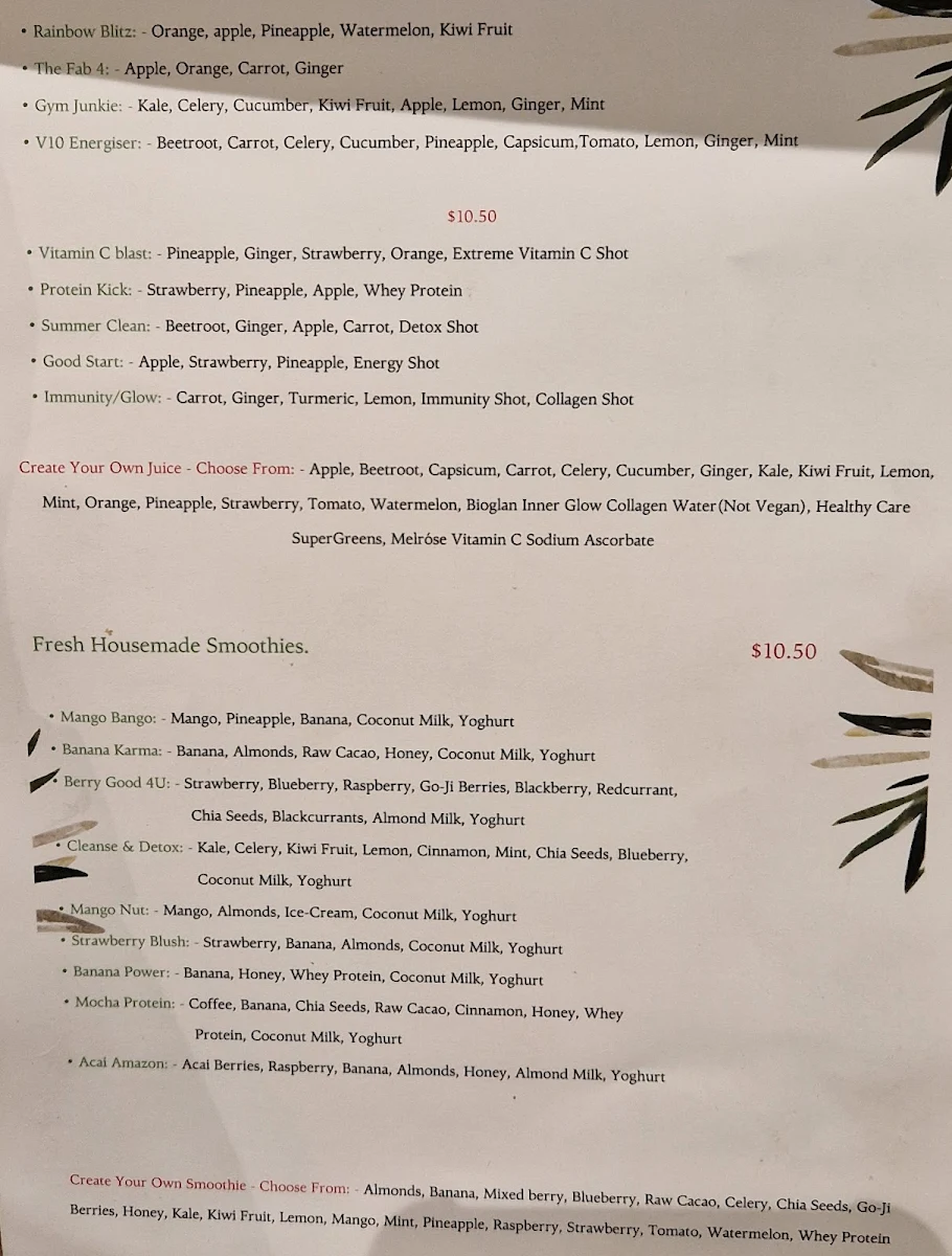 Menu, Scrumptious on Summer Cafe