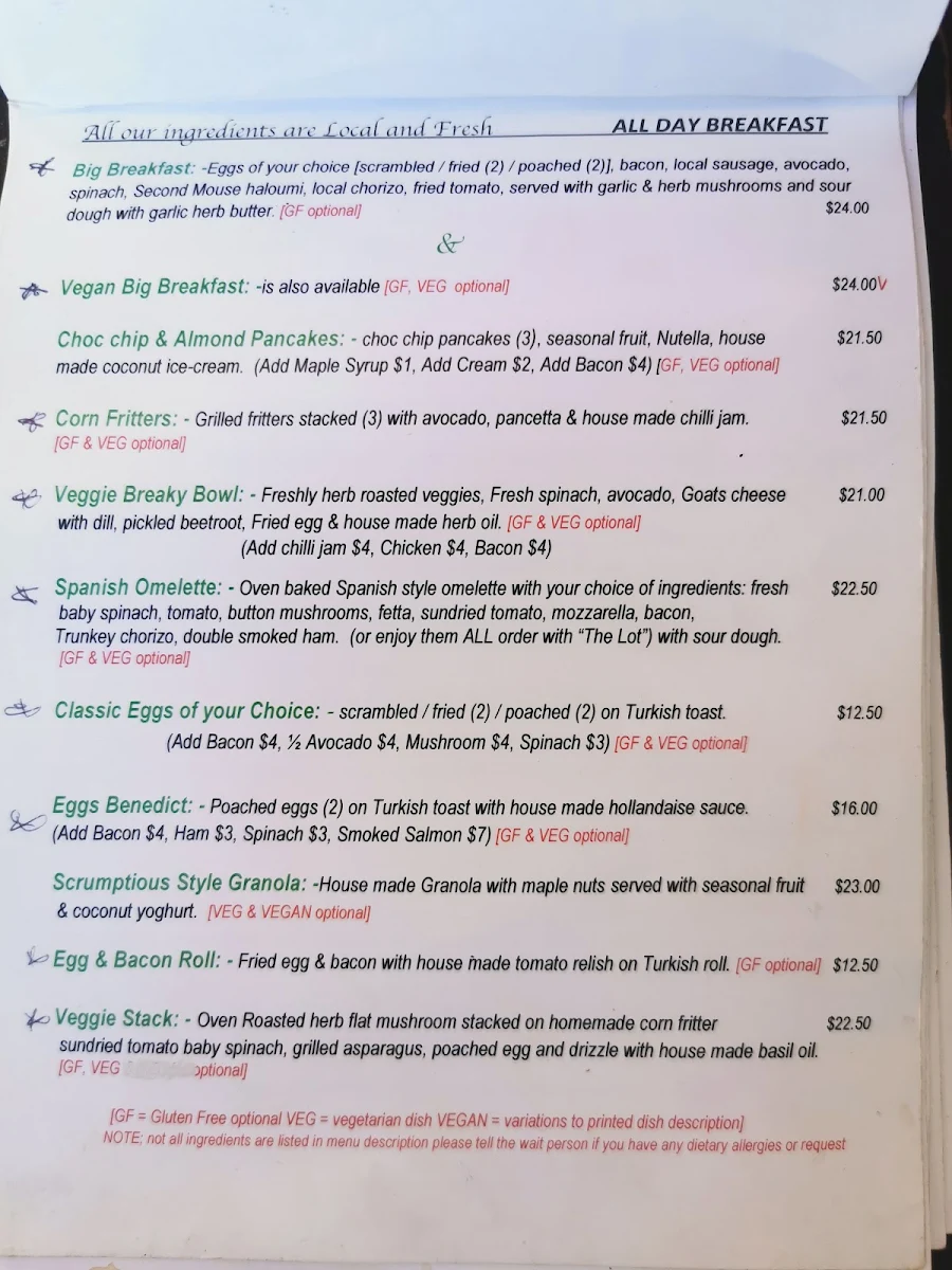 Menu, Scrumptious on Summer Cafe