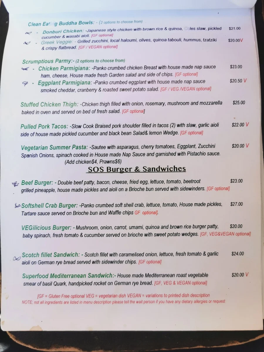 Menu, Scrumptious on Summer Cafe