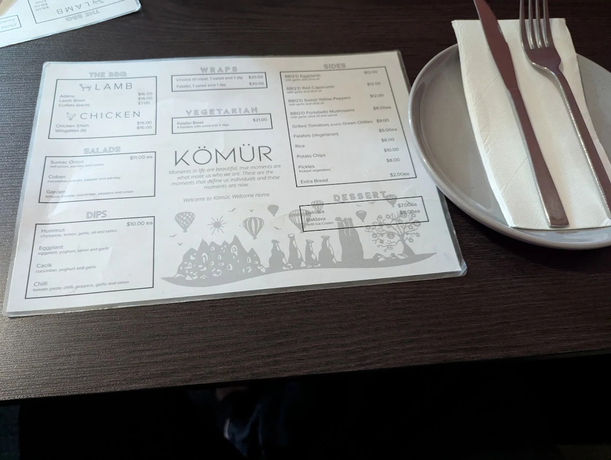 Menu, Komur