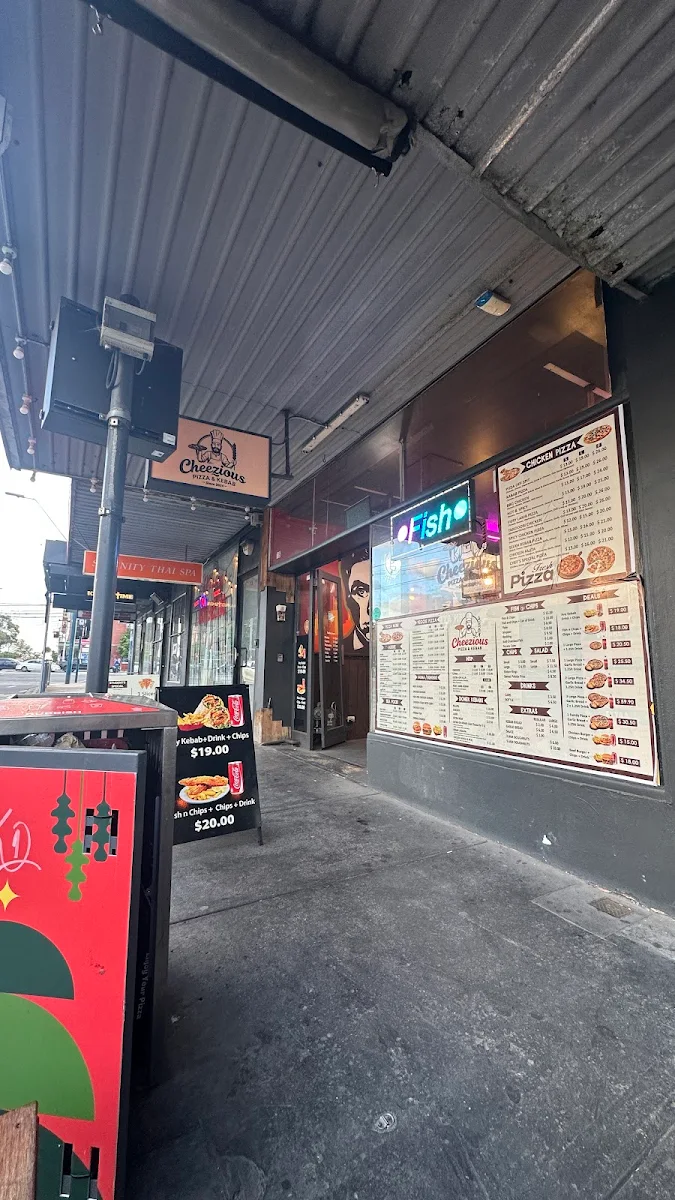Menu, Cheezious Pizza & Kebab