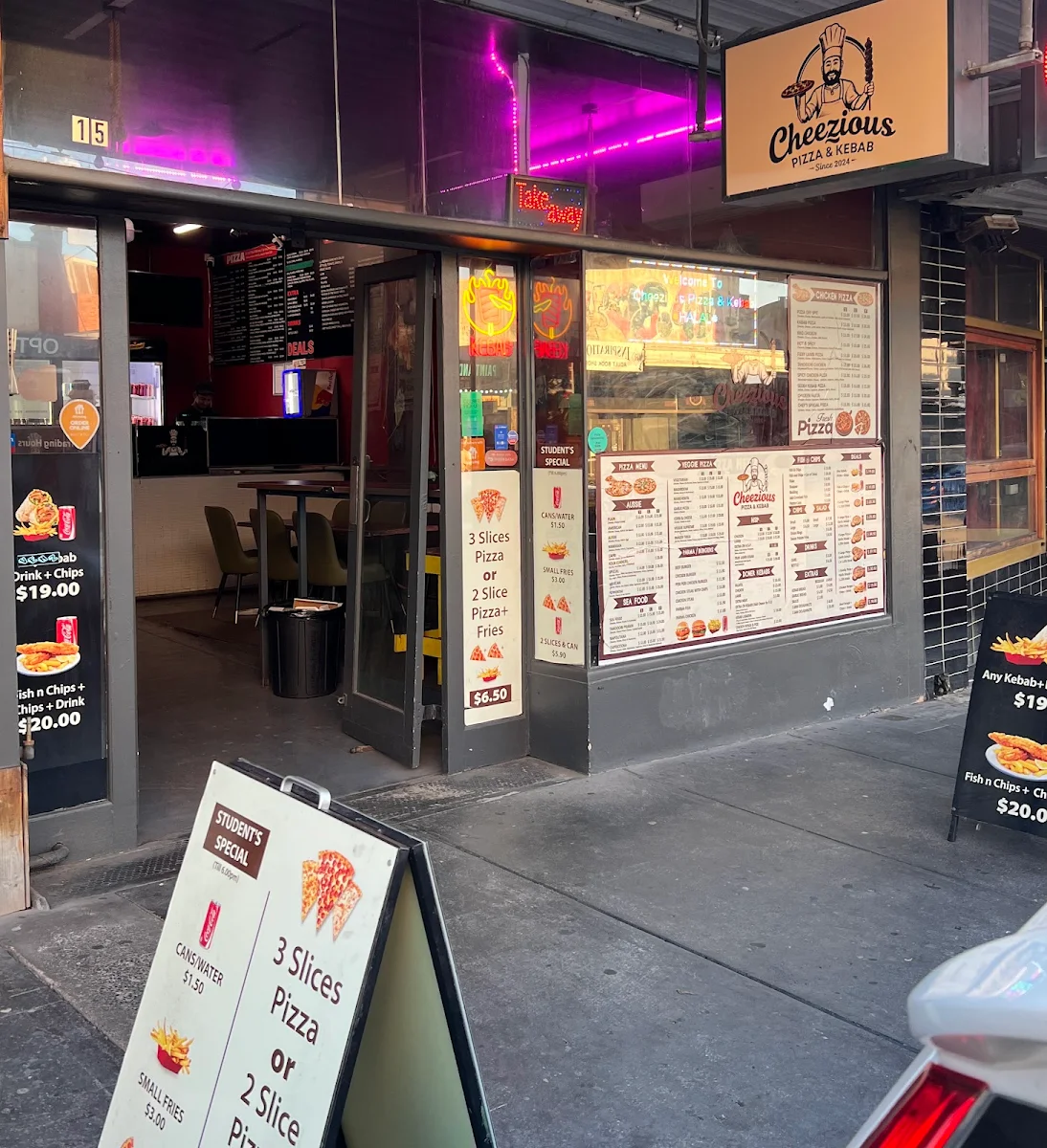 Menu, Cheezious Pizza & Kebab