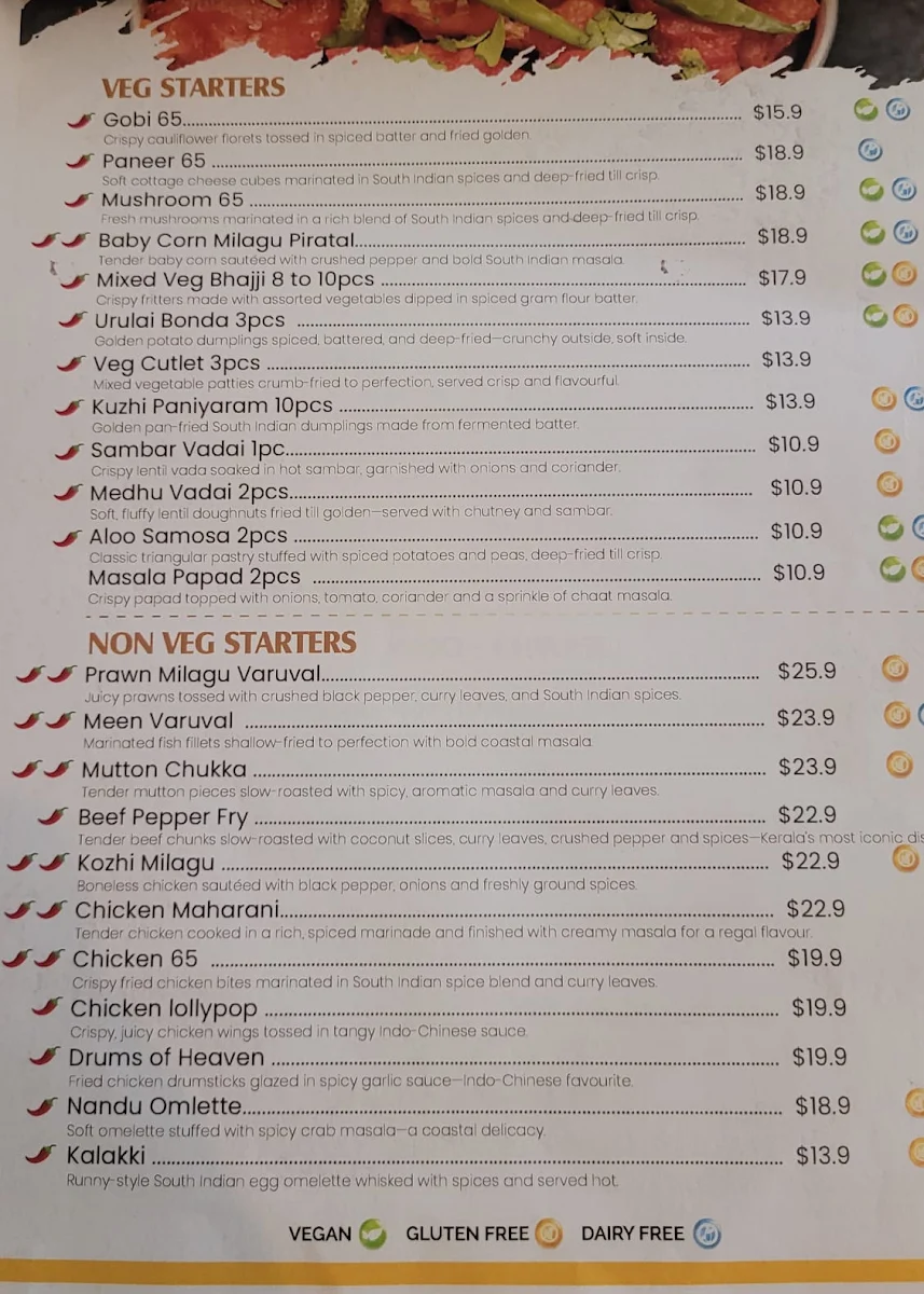Menu, Sizzle 'N' Sambar ' Nedlands