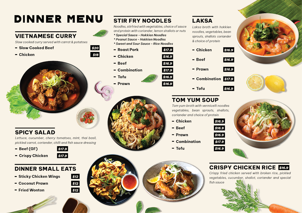 Menu, Little Viet Foodie Morphett Vale