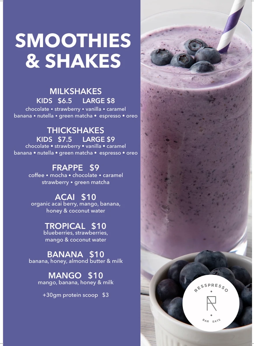 Menu, Resspresso