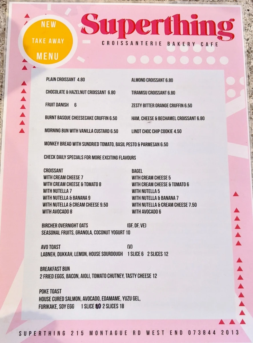 Menu, Superthing