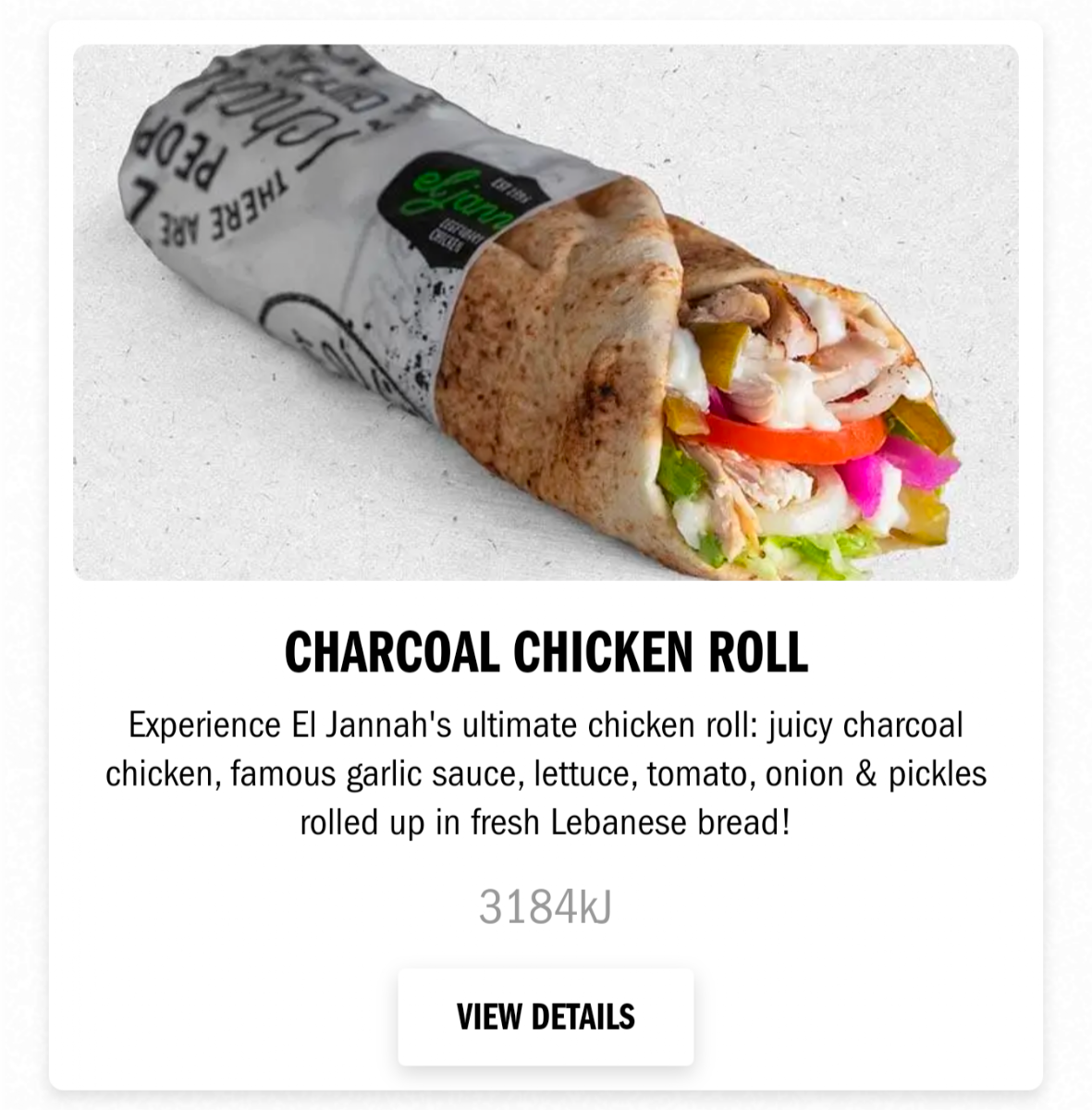 Menu, El Jannah Chicken Bayswater North