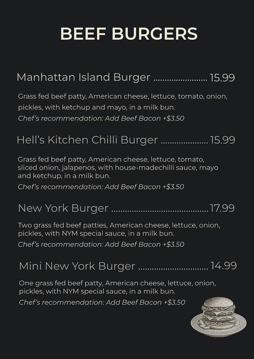 Menu, New York Minute