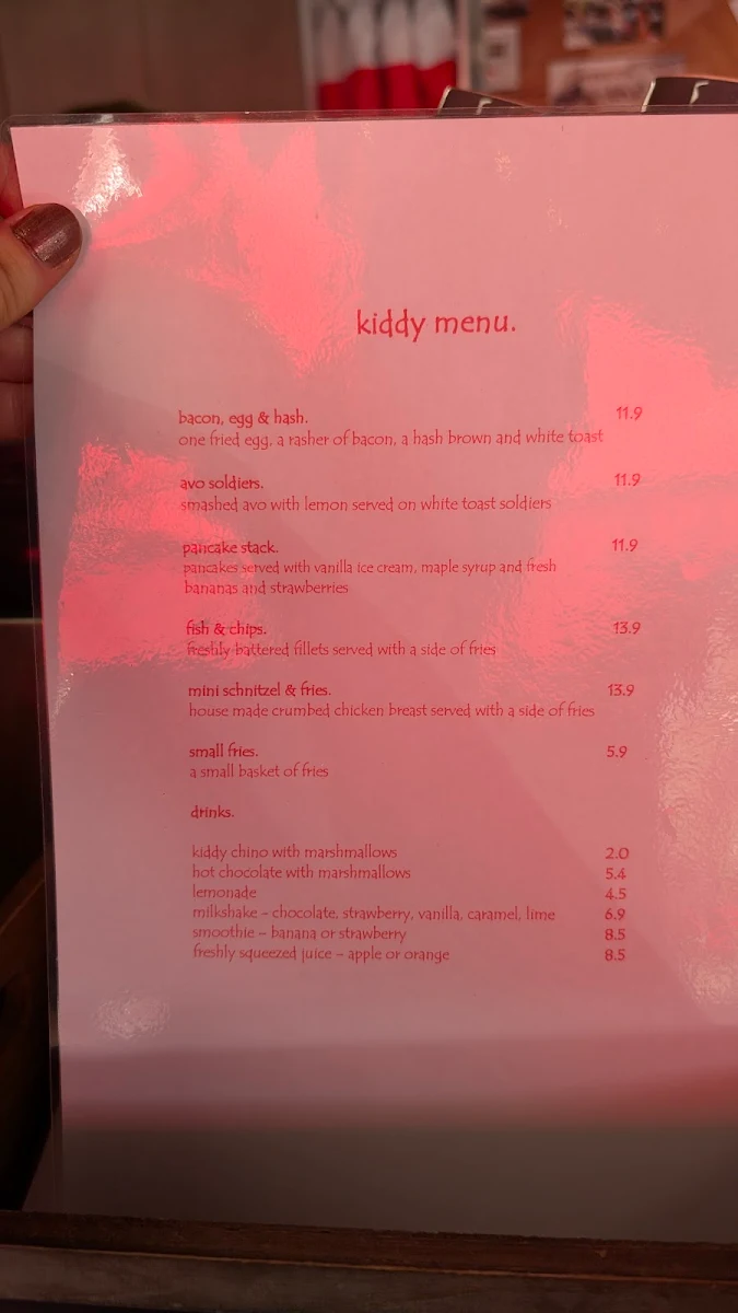 Menu, Cafe Alfons