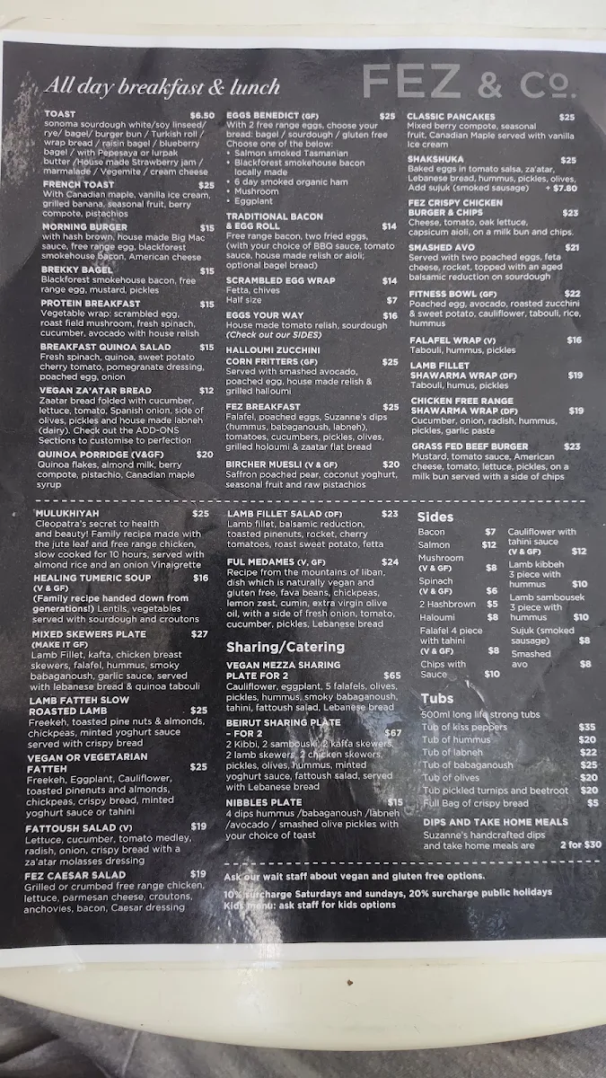 Menu, Urban Sips