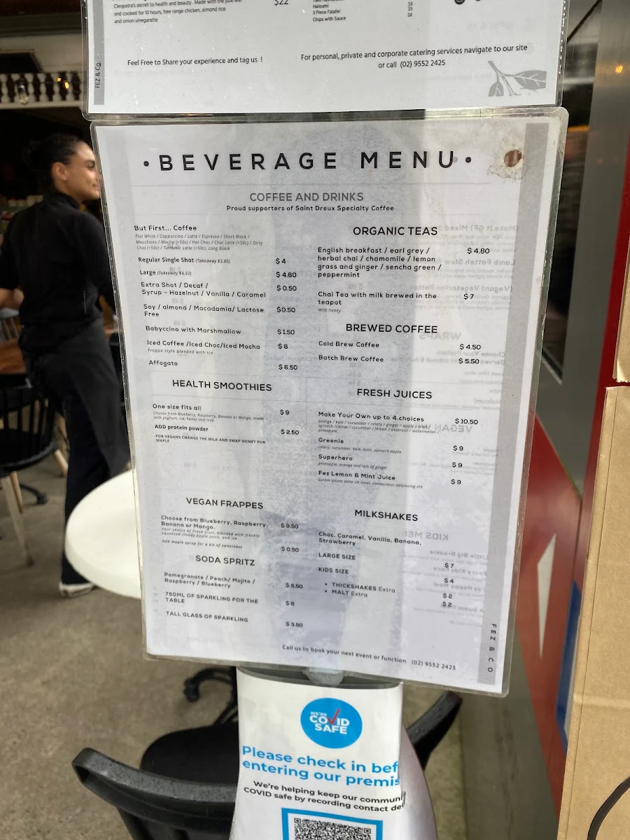 Menu, Urban Sips