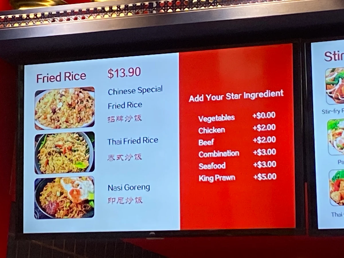 Menu, De Hawker's