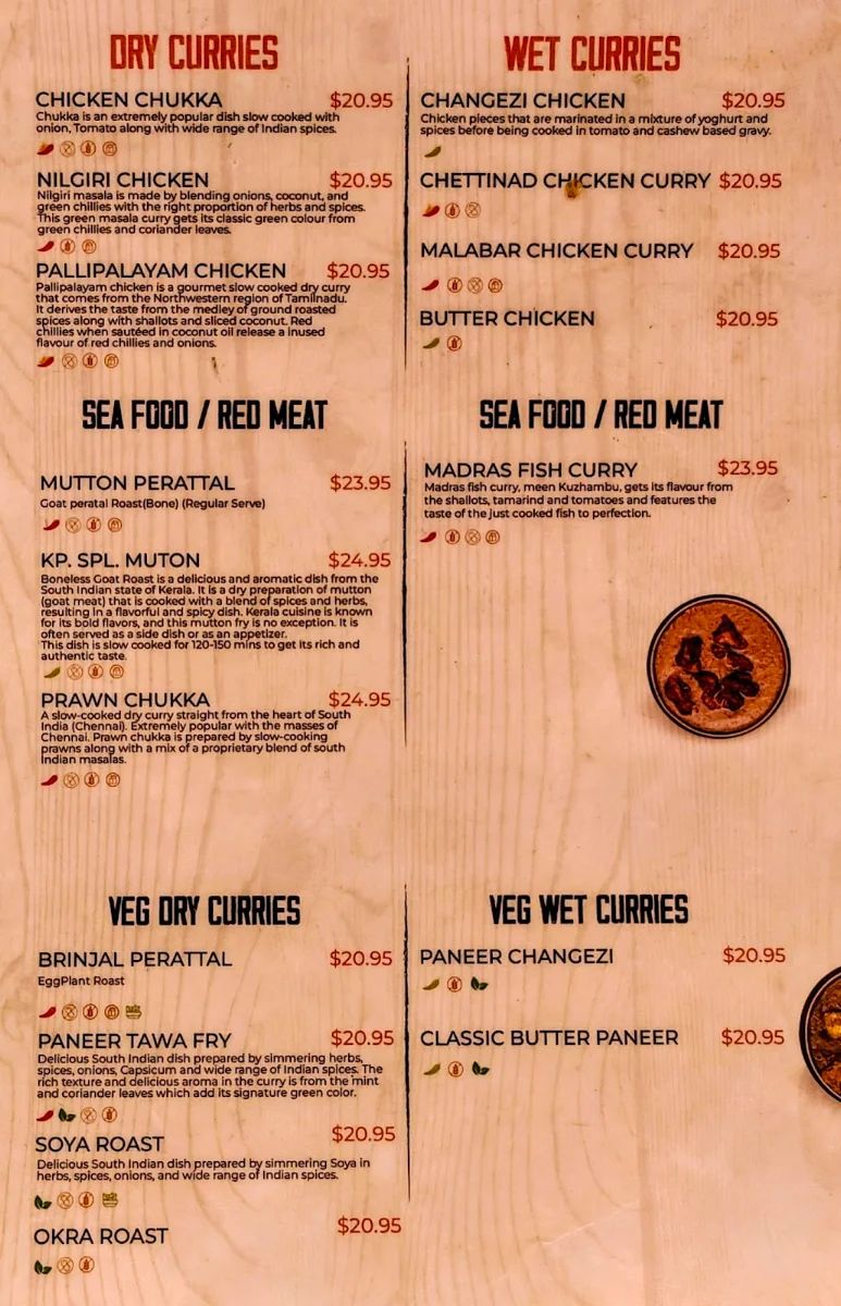 Menu, Kolapasi Indian Restaurant In Brisbane