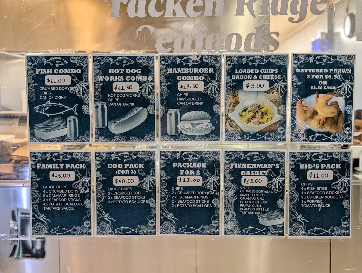 Menu, Bracken Ridge Seafoods