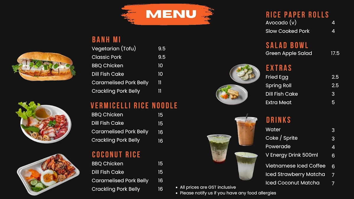 Menu, CARTER'S