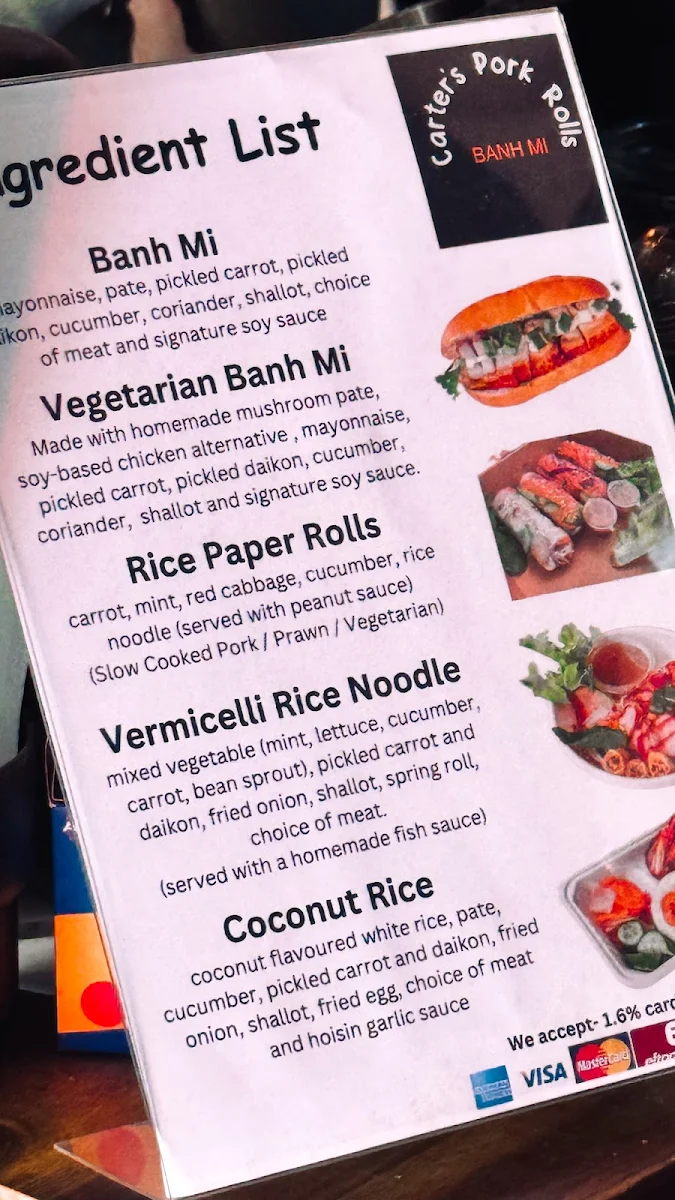 Menu, CARTER'S