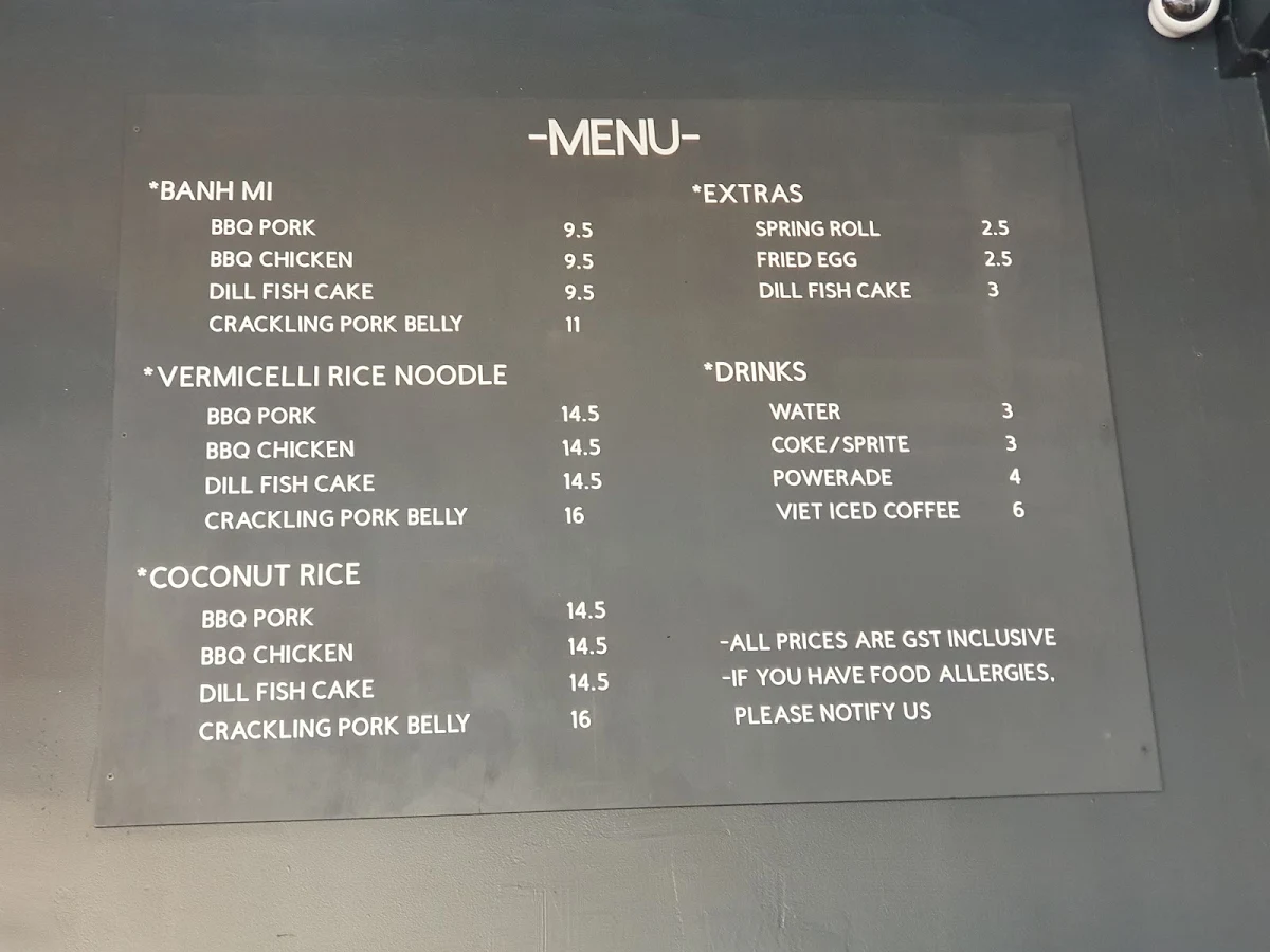 Menu, CARTER'S
