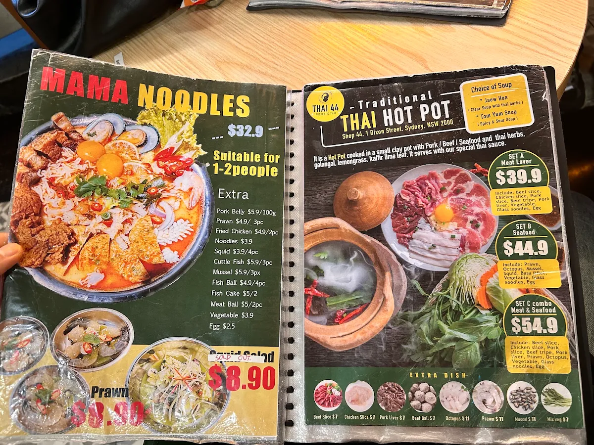 Menu, THAI 44