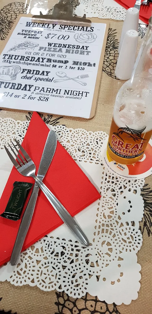 Menu, Miners Arms Hotel