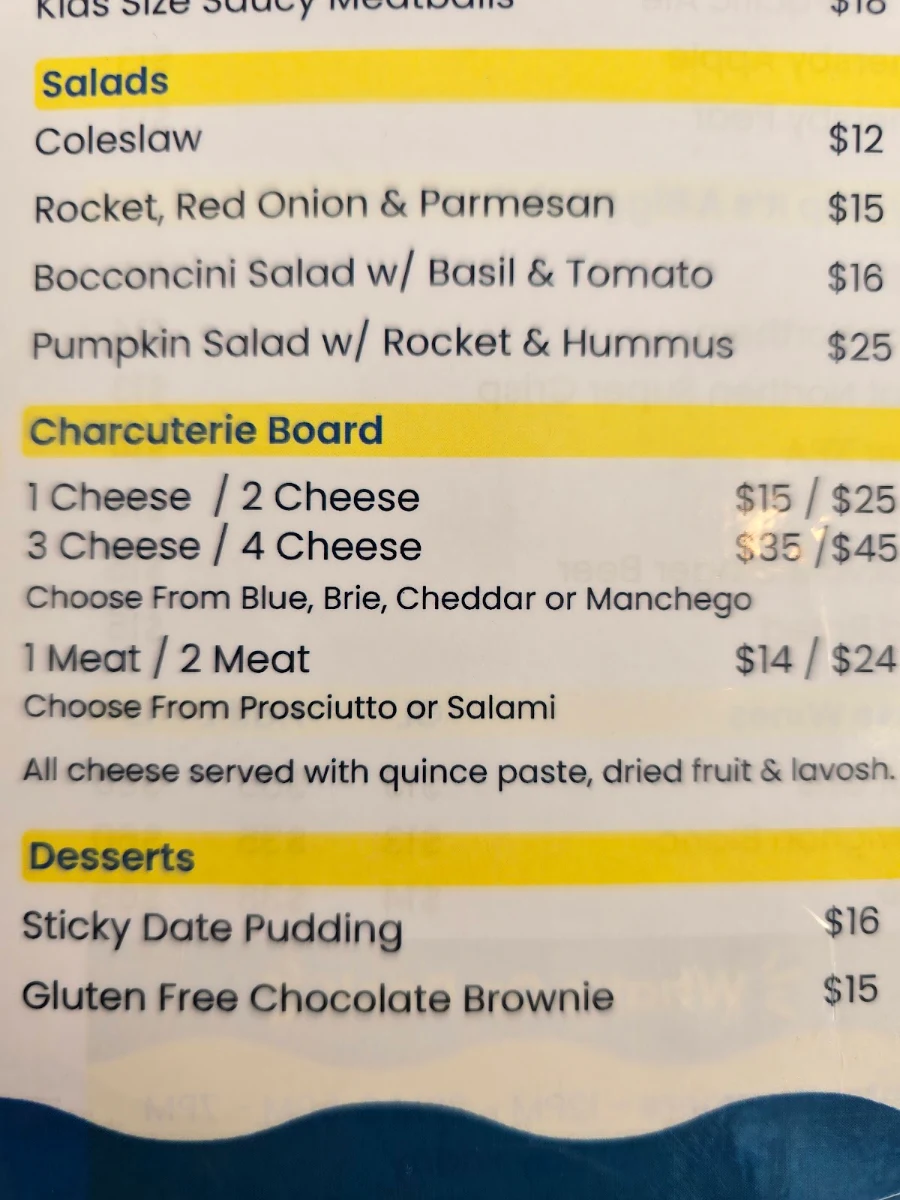 Menu, Holy Ship Restaurant & Bar
