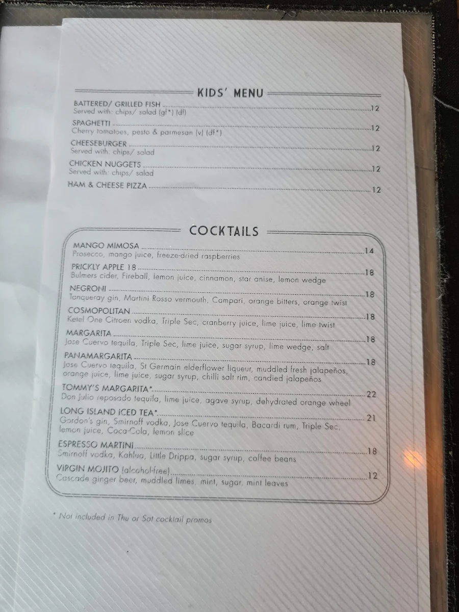 Menu, The Light Brigade