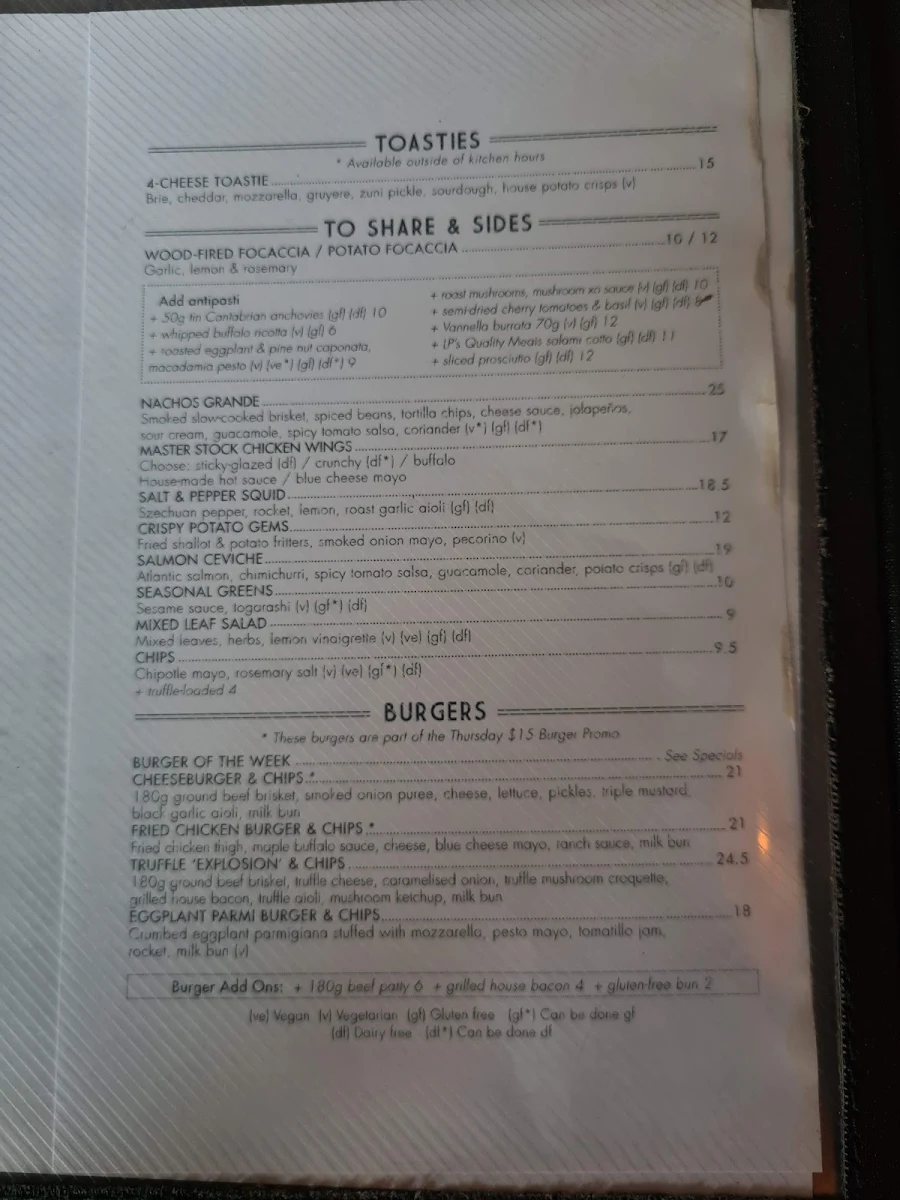 Menu, The Light Brigade