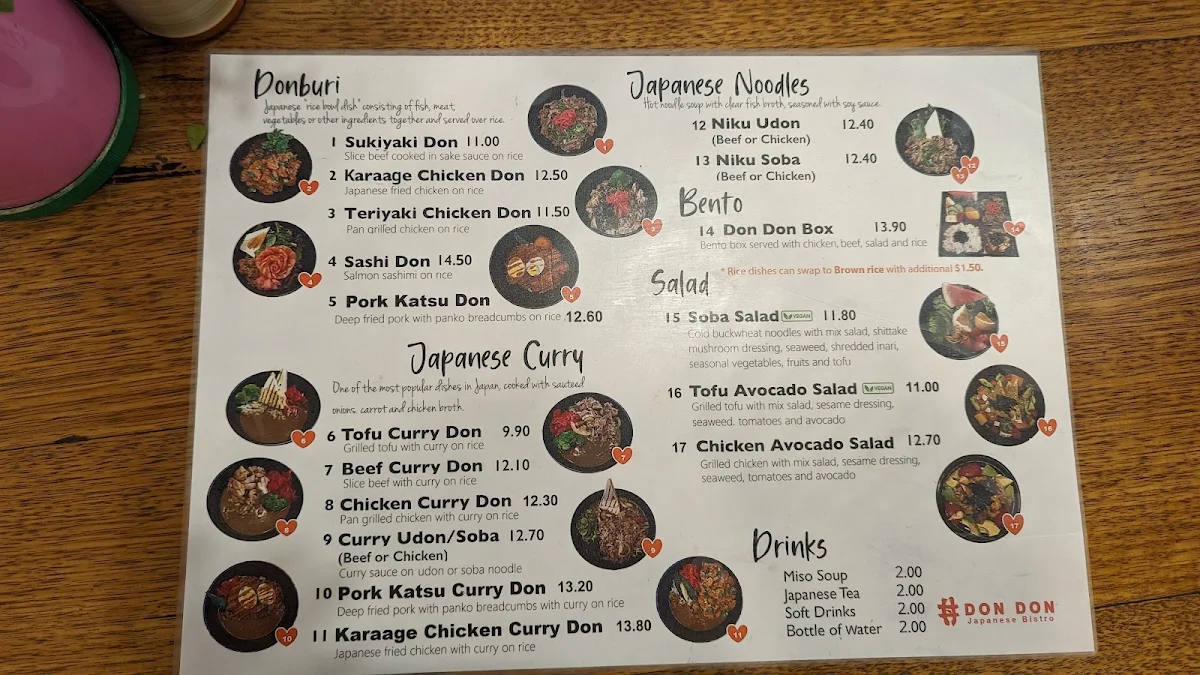 Menu, Don Don Footscray