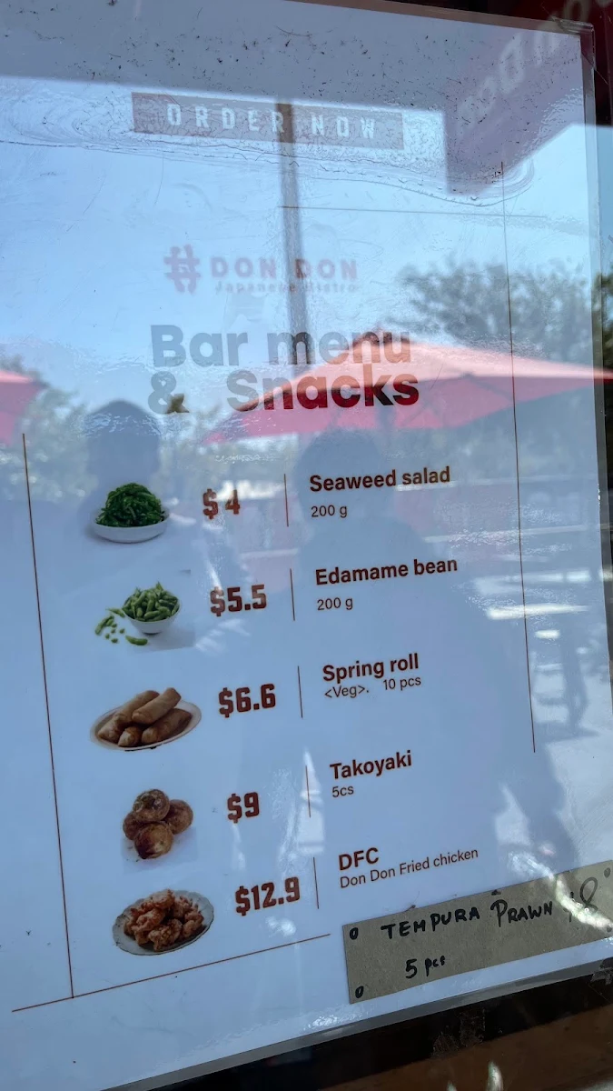 Menu, Don Don Footscray