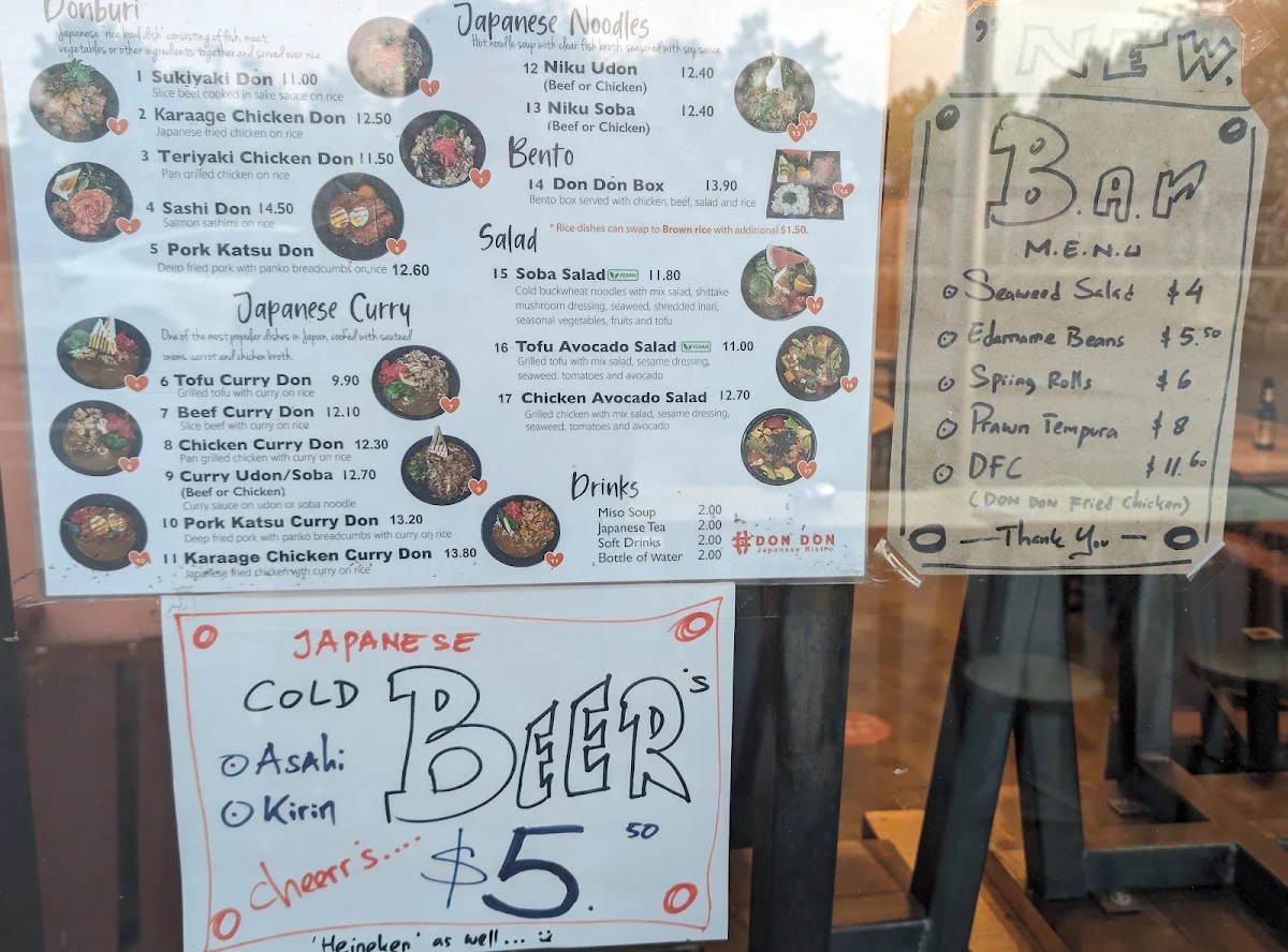 Menu, Don Don Footscray